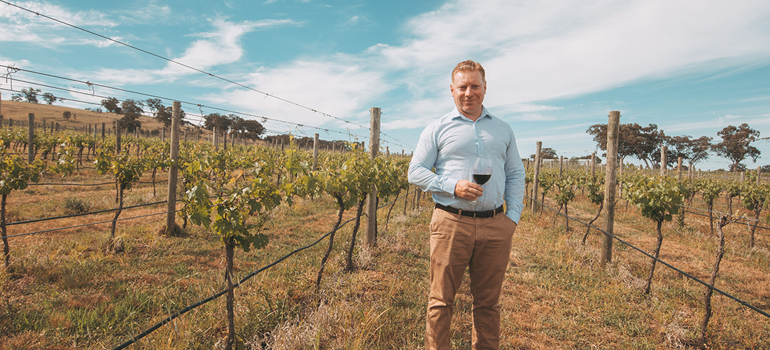Michael Wren in vineyard